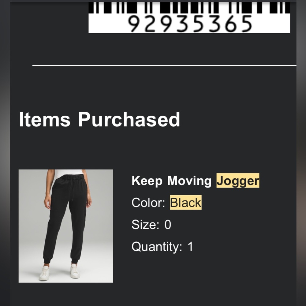 Lululemon keep moving jogger size 0.